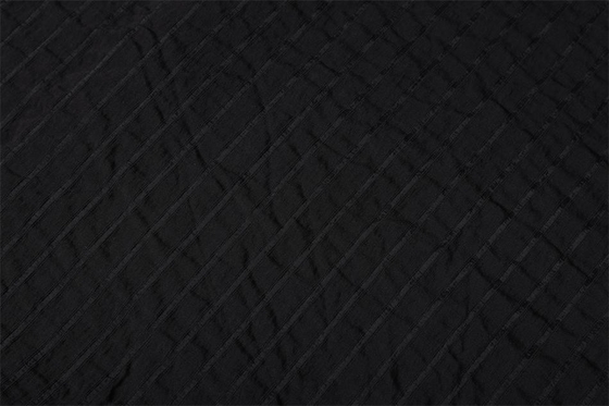 縞様式90gsmポリエステル軽くて柔らかい生地黒い75Dx75D